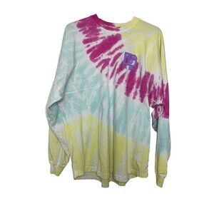 Disney Spirit Jersey Adult Large Tie Dye Cotton Disney World Spellout Colorful